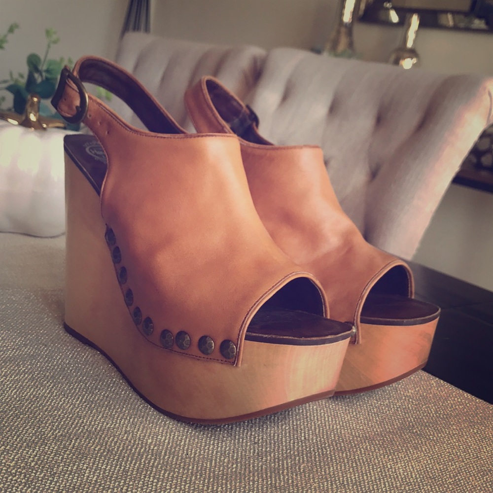 Jeffrey Campbell Brown Studded Wedge